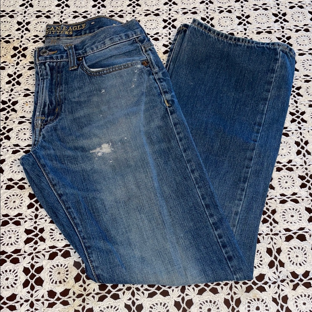 American Eagle Outfitters Straight Fit Blue Denim Jeans